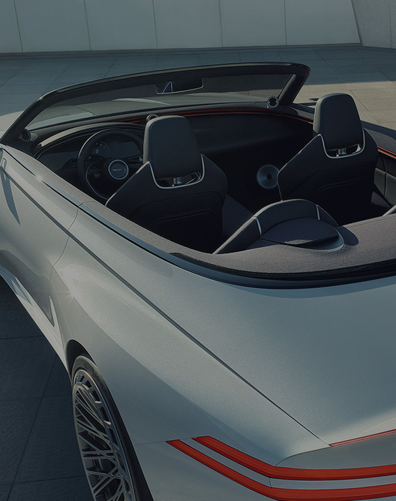 Gros plan de l'intérieur de la Genesis X Convertible