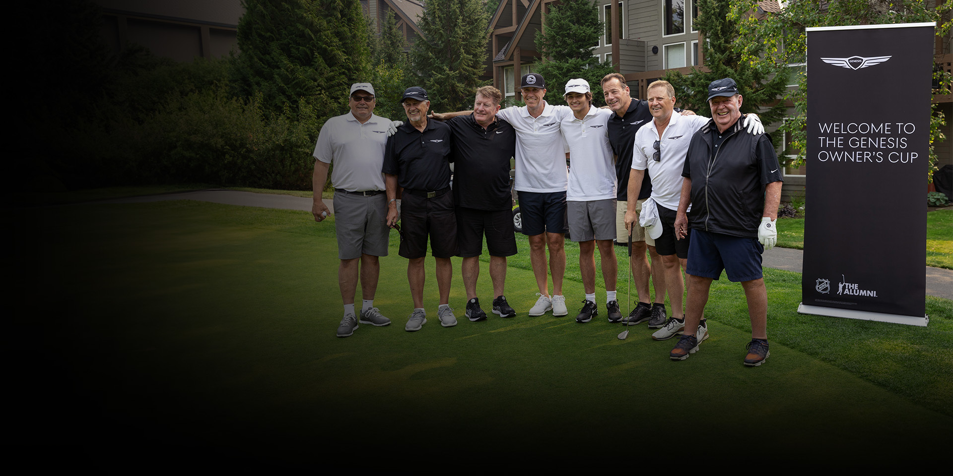 Group of golfers posing for a picture for the Genesis Owner's Cup