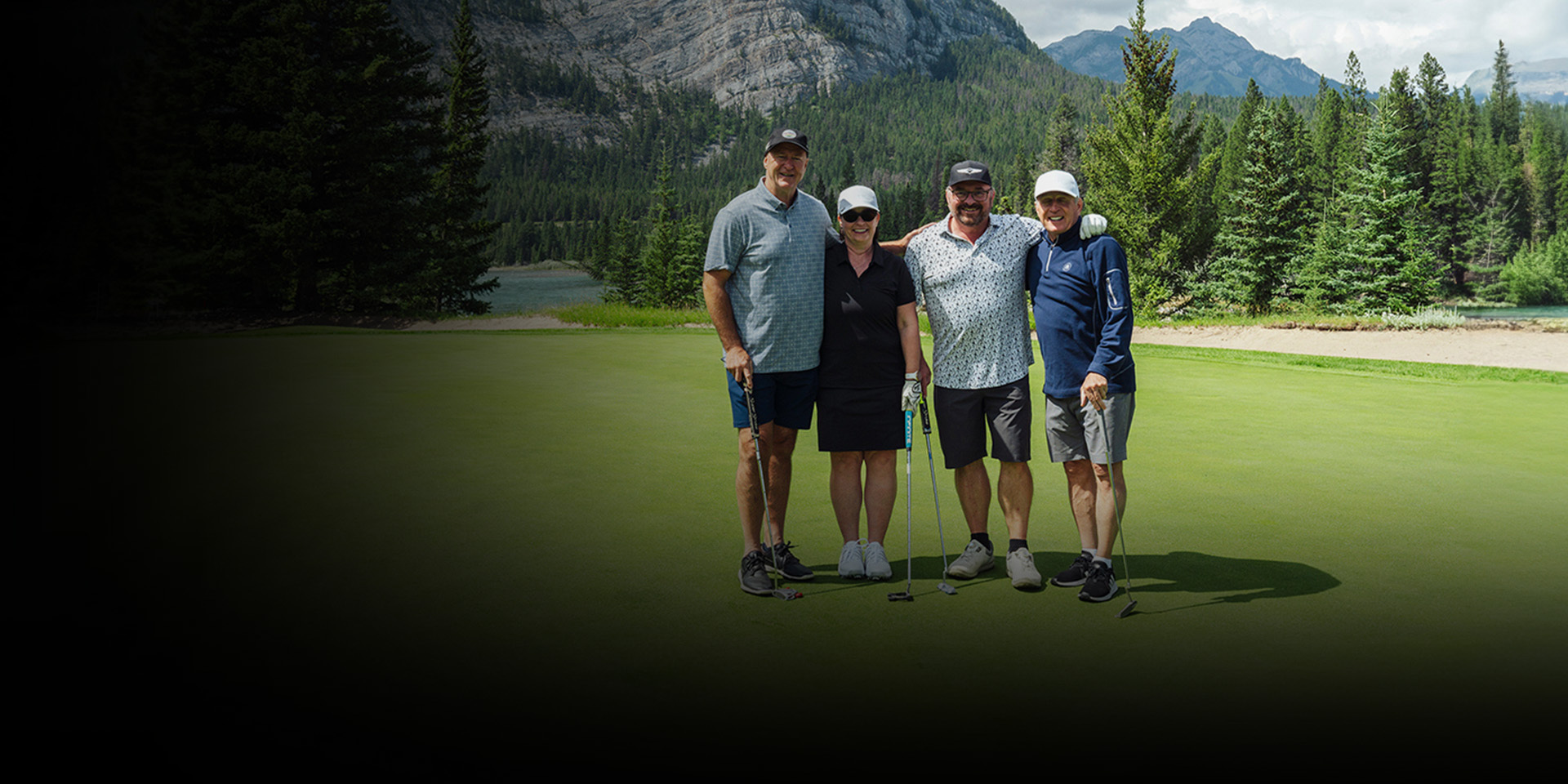 Group of golfers on a golf course