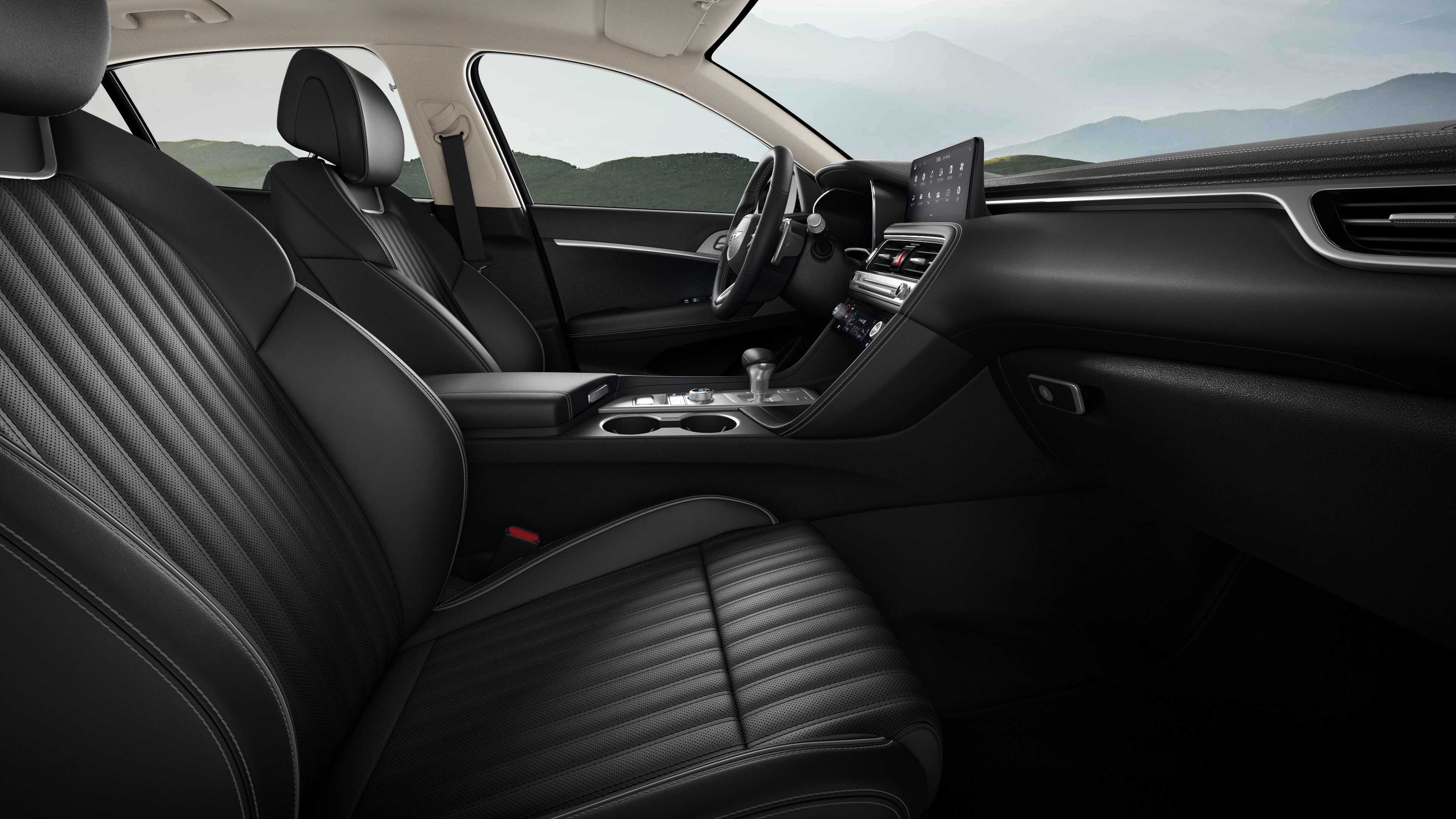 Obsidian Black/Velvet Burgundy Two-Tone Advanced interior