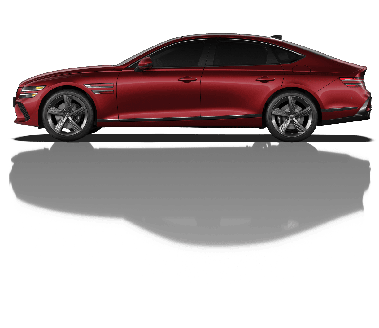 Side angle of Cavendish Red G80 Sport