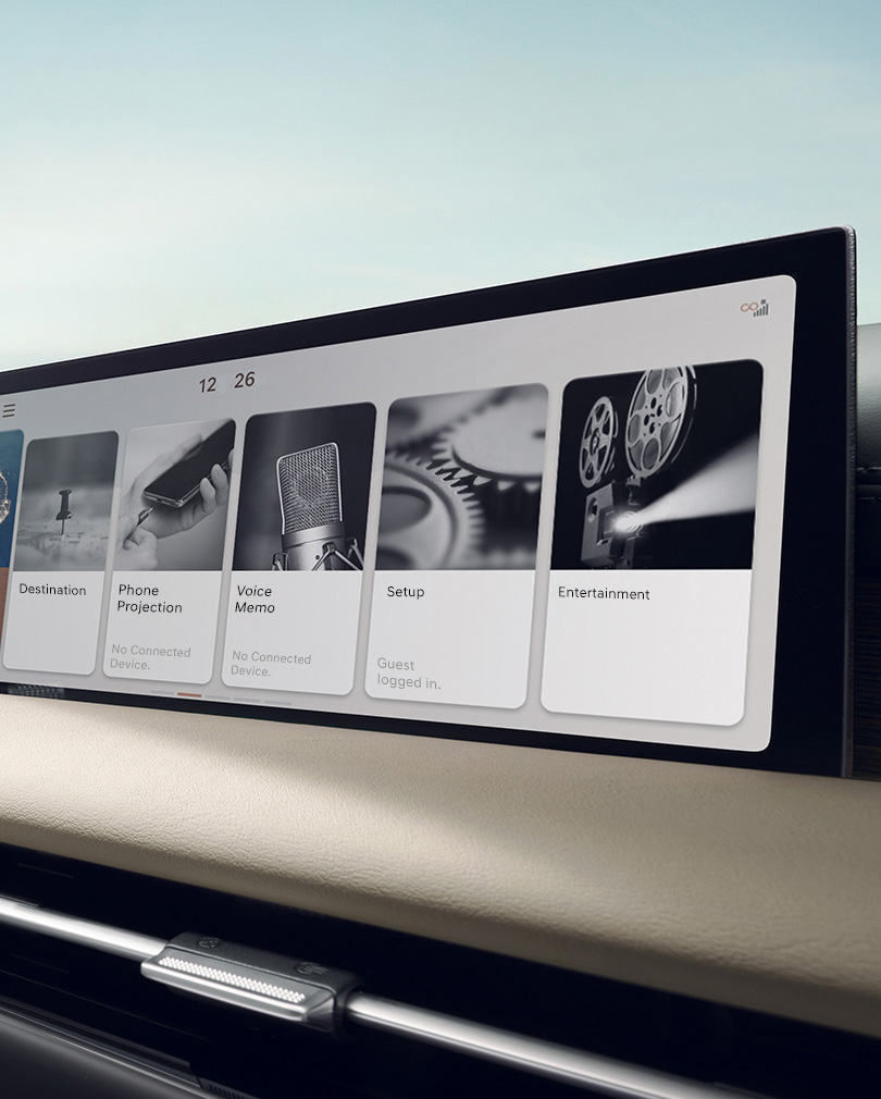   The 27-inch OLED integrated display seen inside G80.