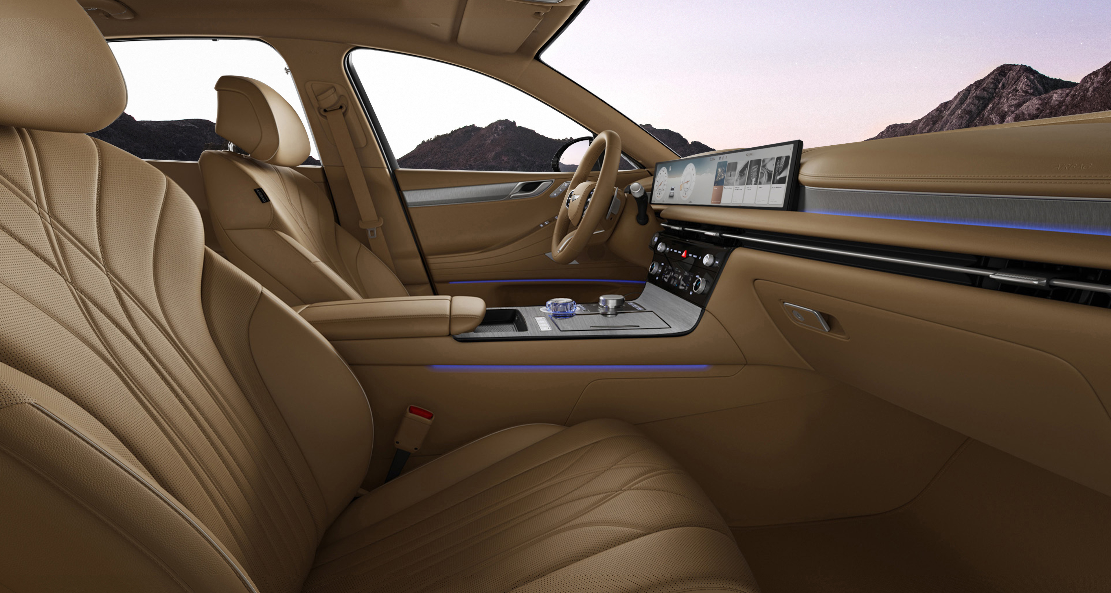  G80 interior in Ecru Camel Mono-tone.