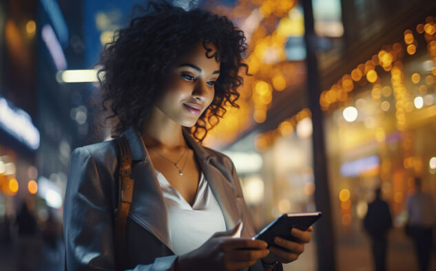 Woman holding phone