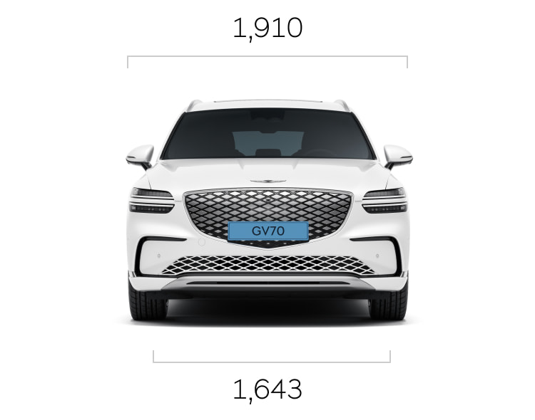 The front view of the Electrified GV70 is visible.