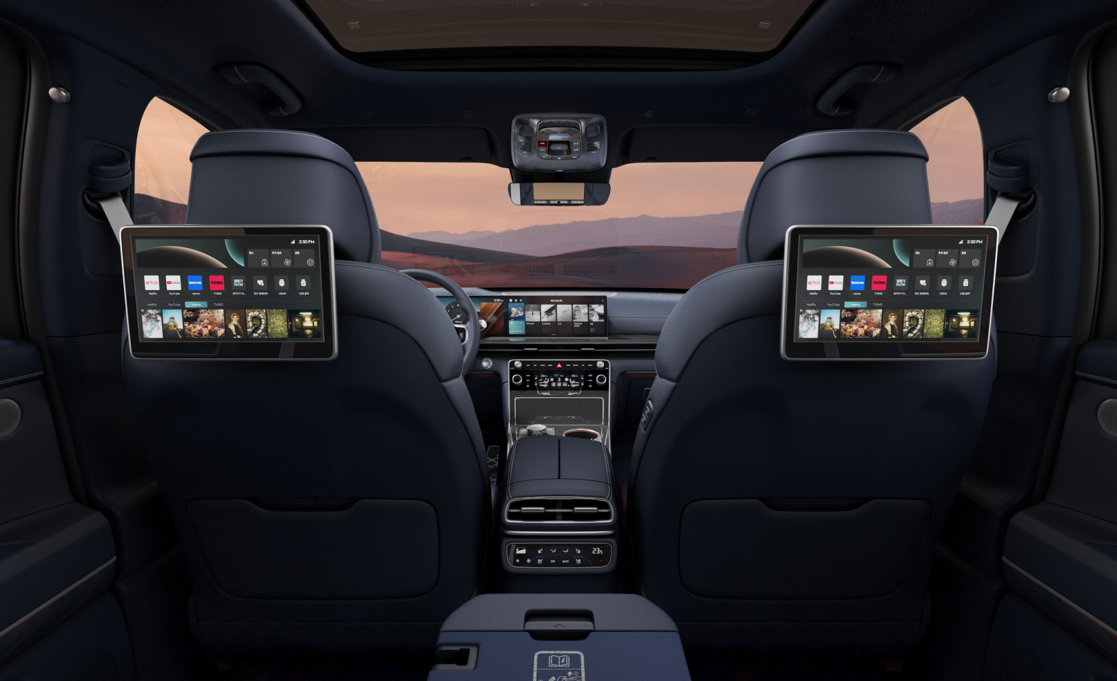 The 14.6-inch display in the back seat.