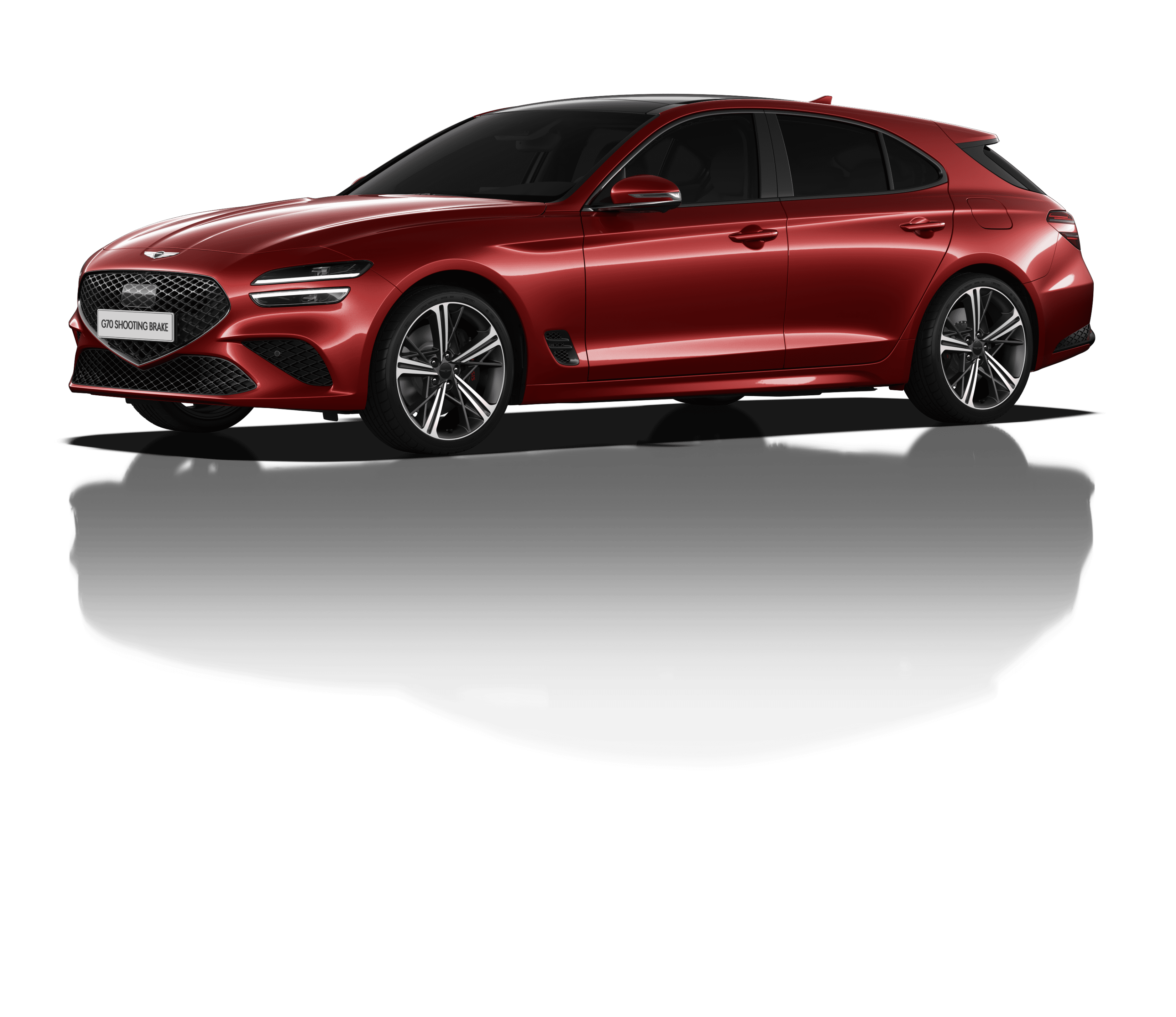 The rear of the G70 Shooting Brake Sport model in Cavendish Red.