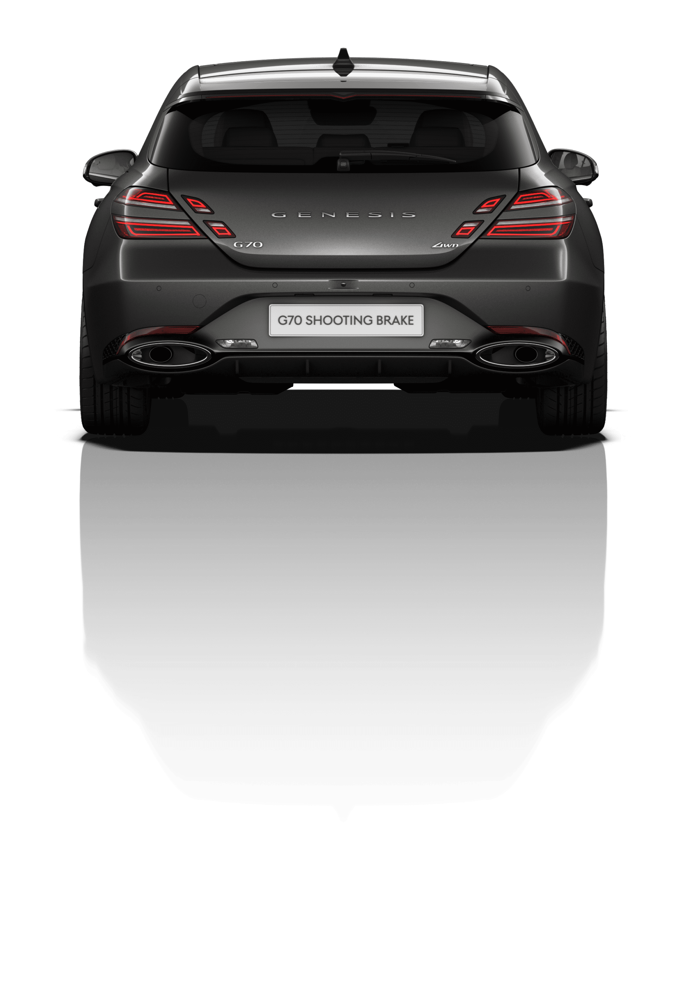 The rear of the G70 Shooting Brake standard model in Vik Black.