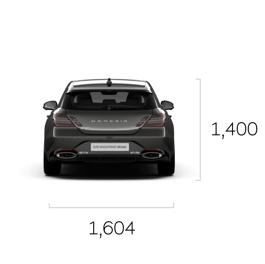 The front, side and rear of the Vik Black G70 Shooting Brake are shown in that order.