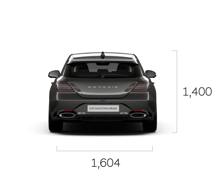 The front, side and rear of the Vik Black G70 Shooting Brake are shown in that order.