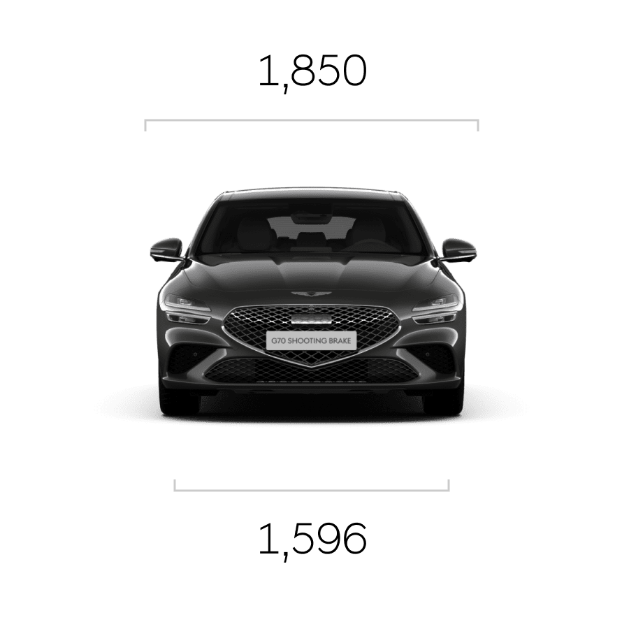 The front, side and rear of the Vik Black G70 Shooting Brake are shown in that order.