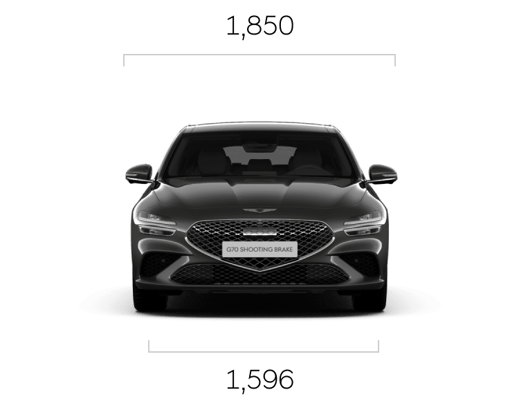 The front, side and rear of the Vik Black G70 Shooting Brake are shown in that order.