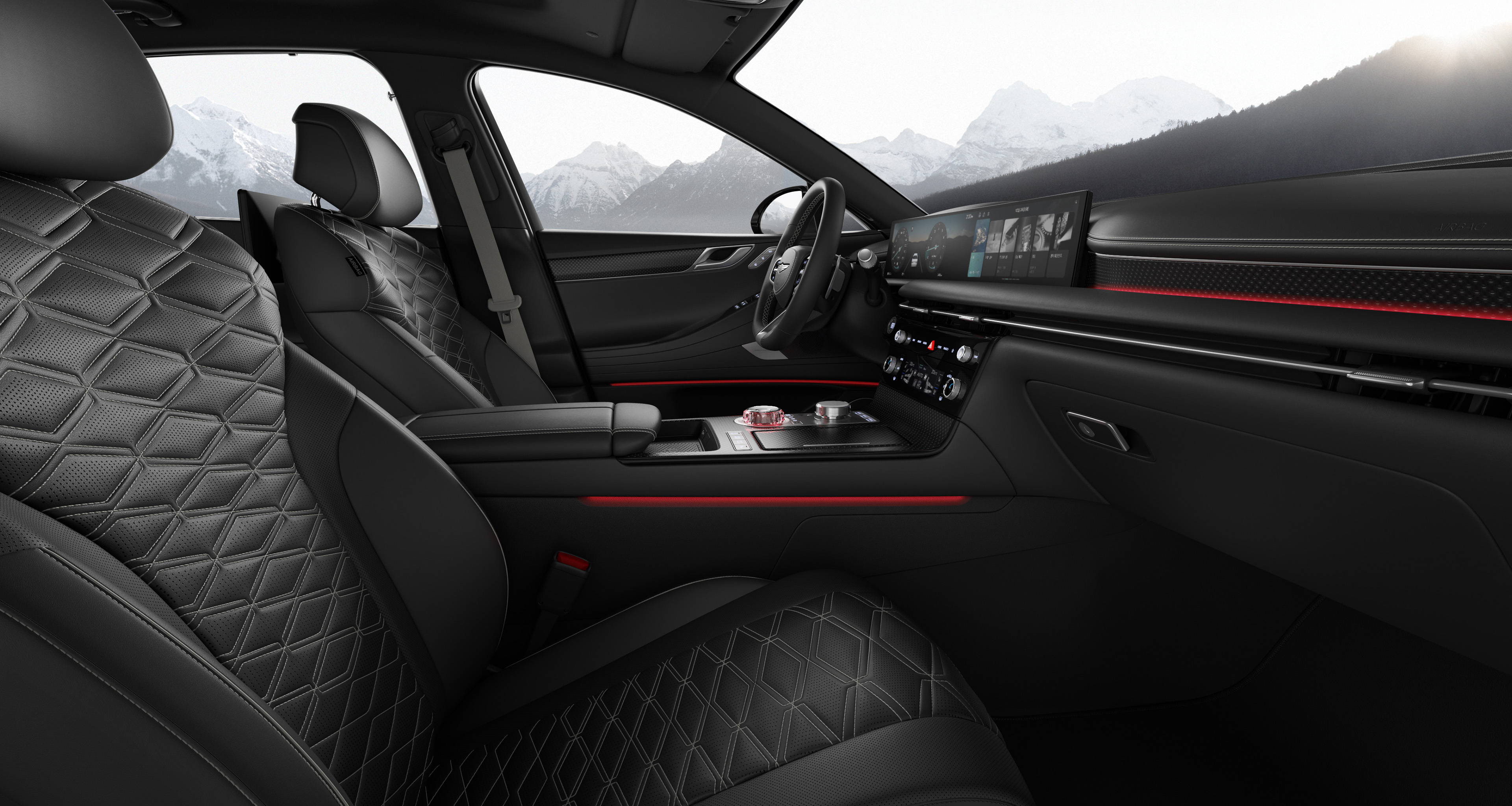 G80 Sport interior in Obsidian Black Mono-tone.