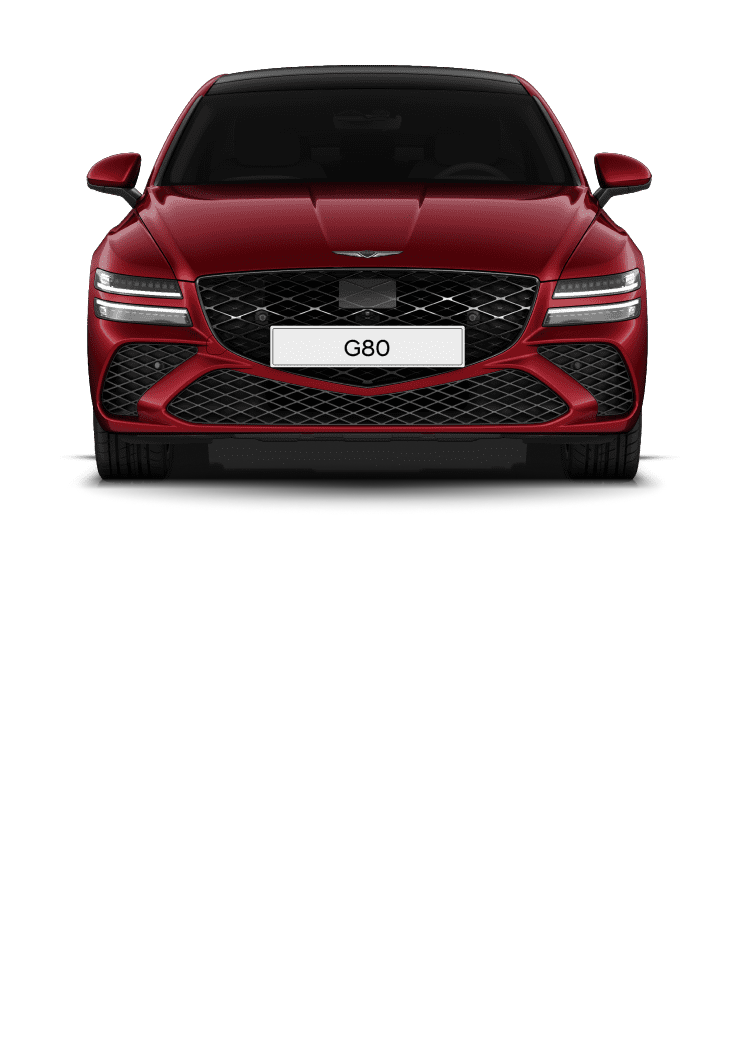 Cavendish Red G80 Sport Model seen from the front.