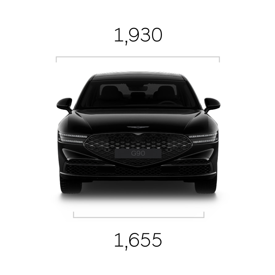 Front view of the G90 Long Wheel Base Black.