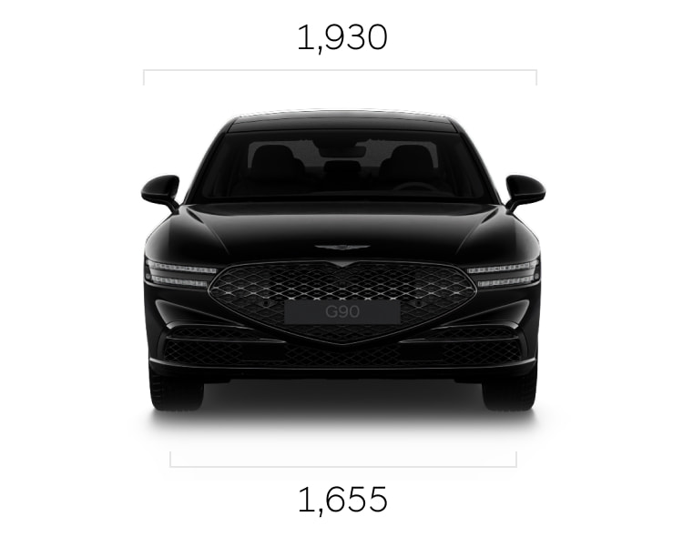 Front view of the G90 Long Wheel Base Black.