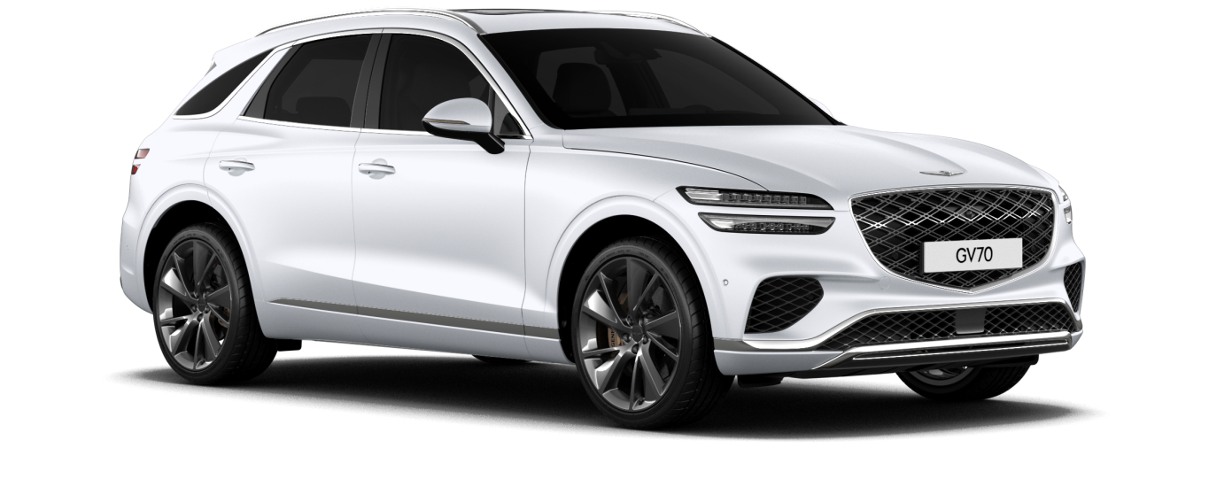 GV70 standard model in Matte Mattehorn White color.