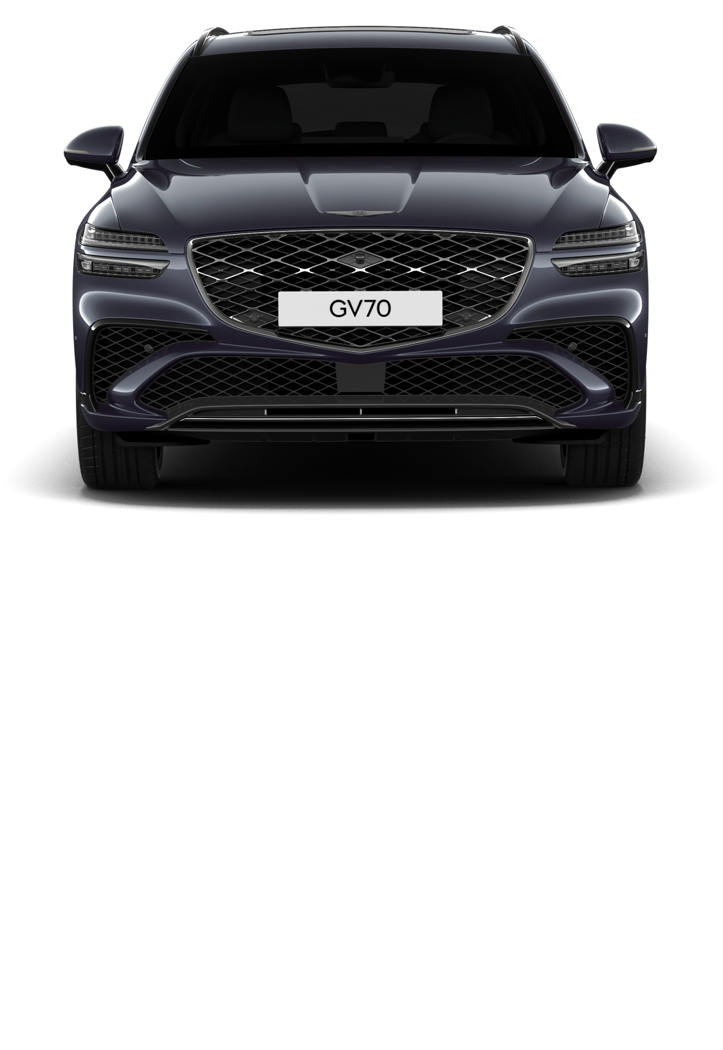 You can see the front of a Ceres Blue GV70 with the Sports Package.