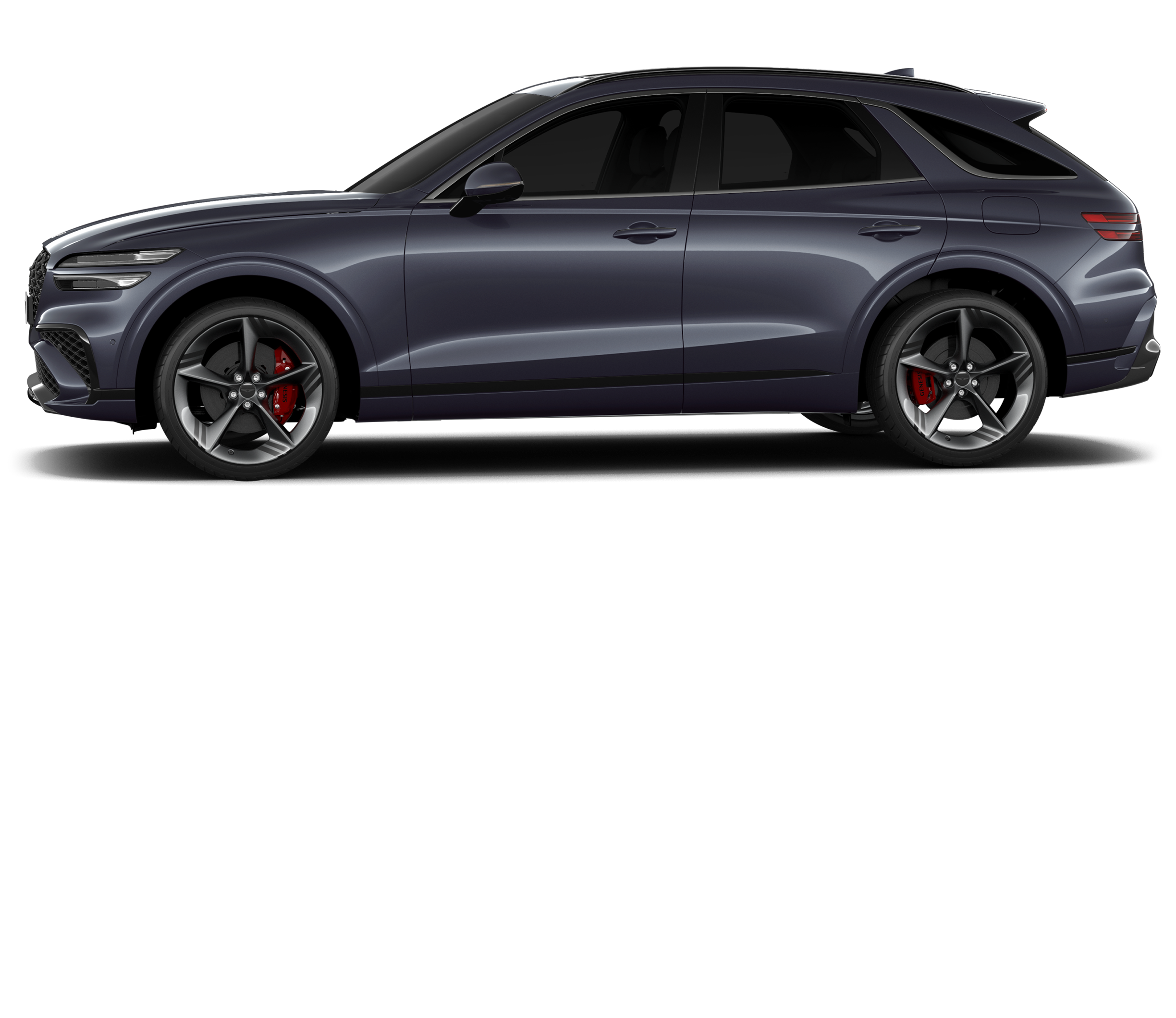 You can see the left side of a Ceres Blue GV70 with the Sports Package.